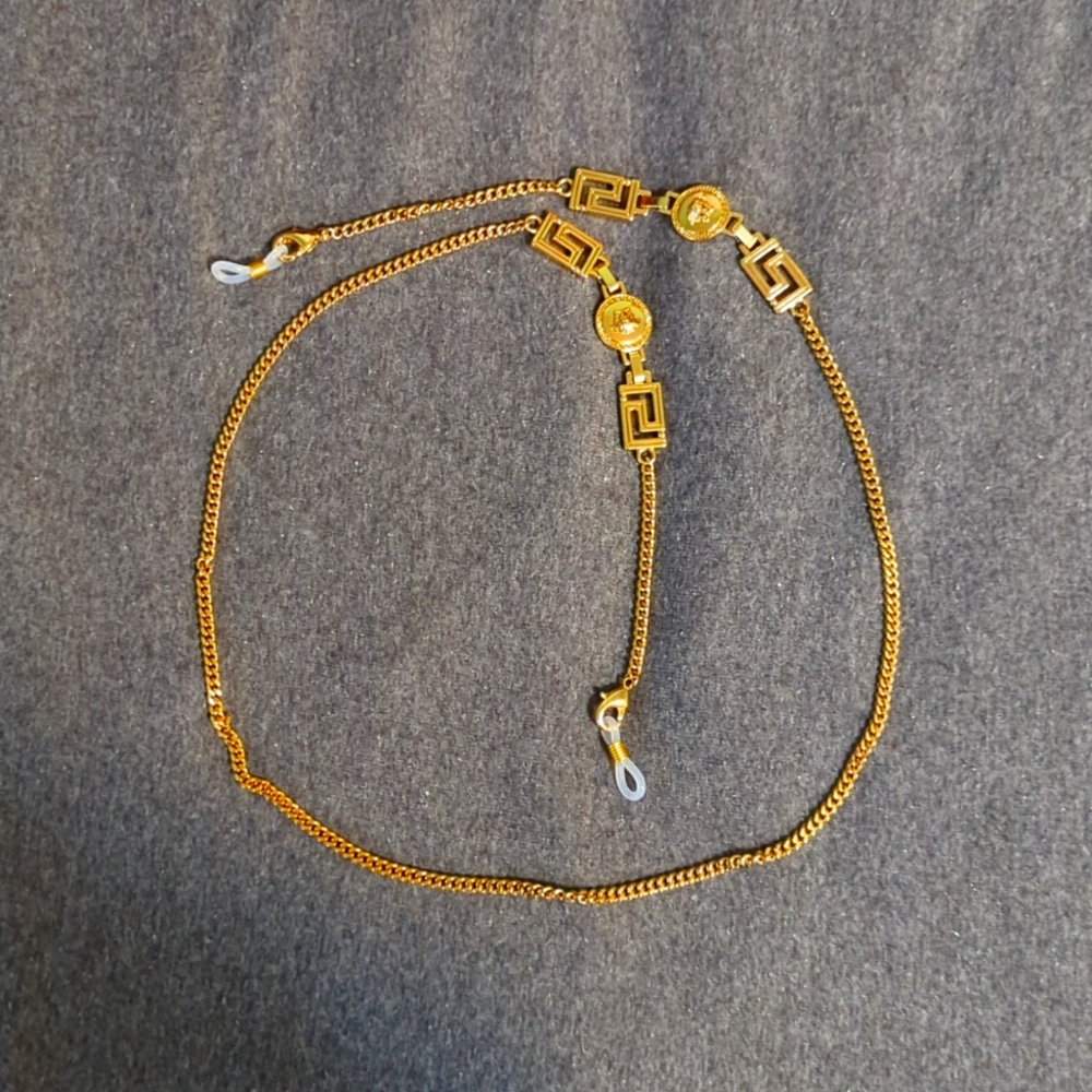 Gold Versace eyeglass chain